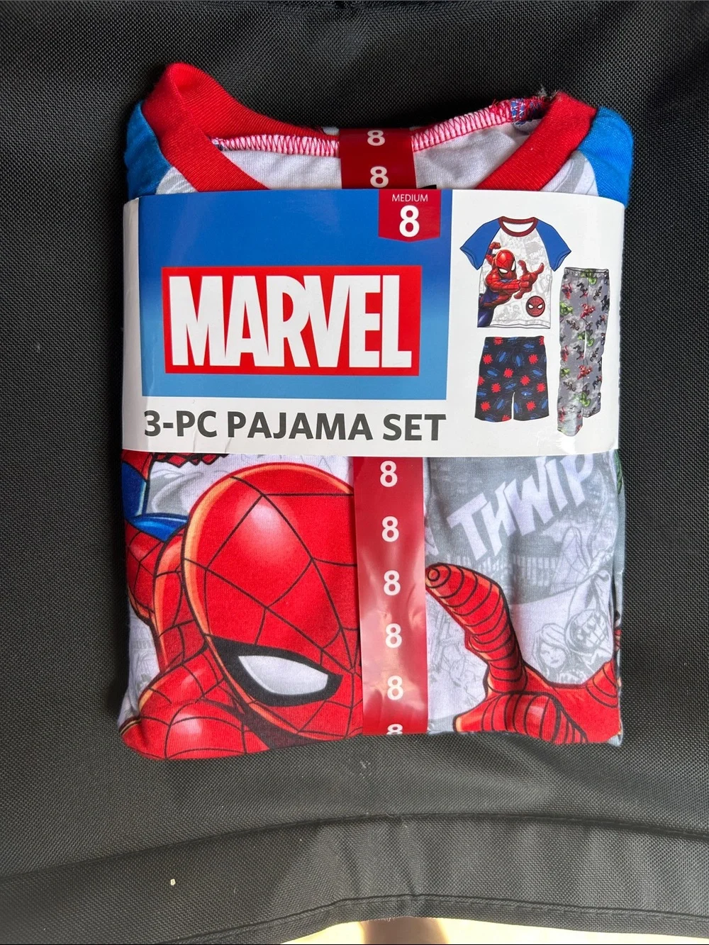Marvel Spider-Man 3-Piece Pajama Set - Red, Blue, Gray